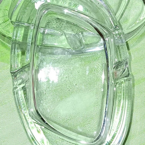 Glass living room ashtrays like new, set of 2, 10x6 cm