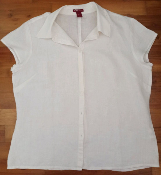 Λευκό λινό πουκάμισο H&M XXL
