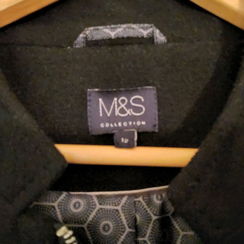 Marks & Spencer women's coat black like new, size UK12