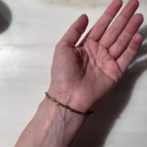 Handcrafted adjustable brass bracelet