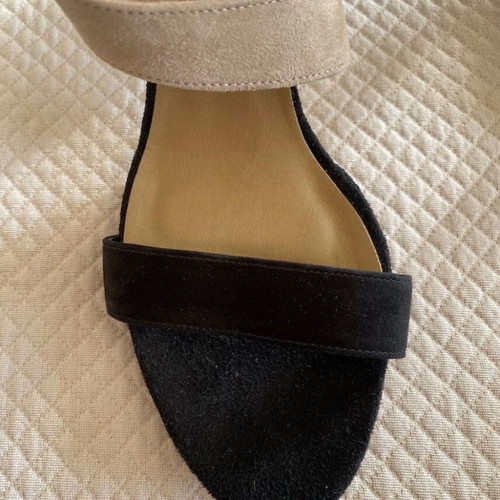 Tamaris sandals new, suede, size 41, black and beige