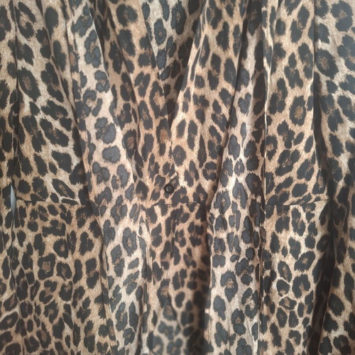 Shein animal print women's wrap top, black and brown