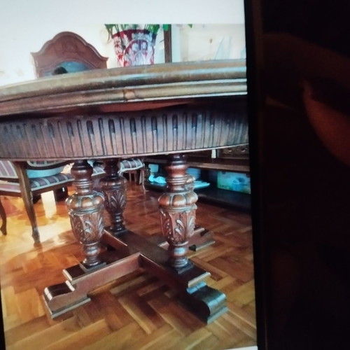 Carved round dining table used