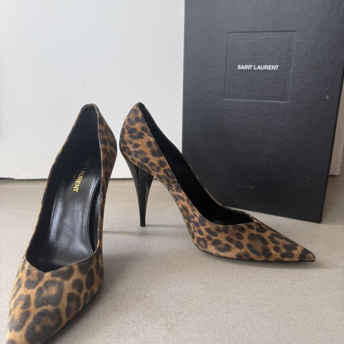 Saint Laurent Kiki Leopard Suede Pumps New