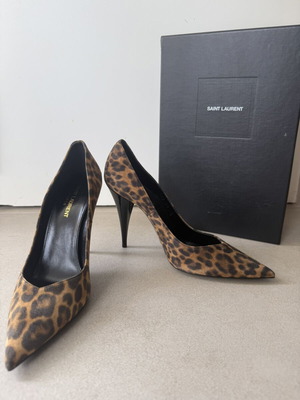 Saint Laurent Kiki Leopard Suede Pumps New