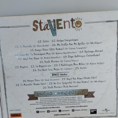 Stavento Akoma Oneirevomai CD used, hip hop