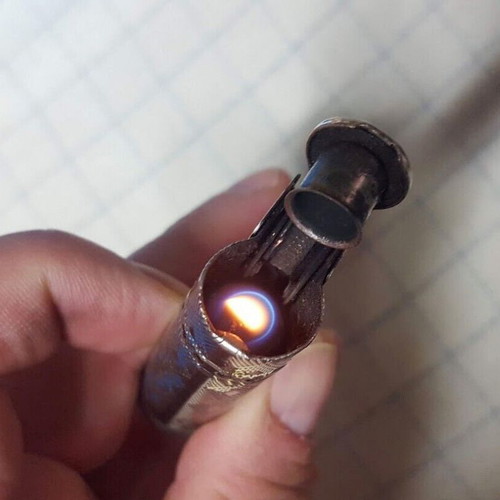Imco Triplex Junior 6600 lighter used, vintage authentic, petrol