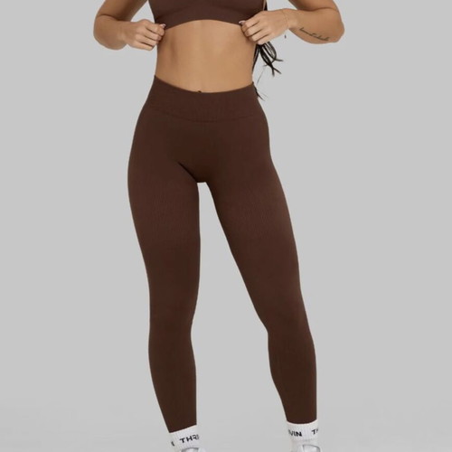 Thrivin Elevate Sculpting Mid Waist Scrunch Leggings, brown, size S