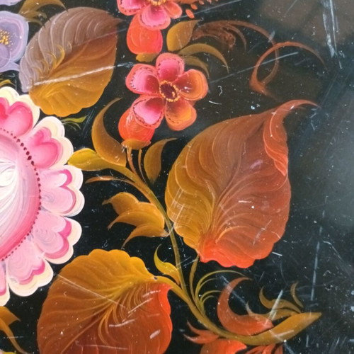 Hand-painted serving tray used