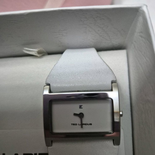 Ted Lapidus women's watch new with white leather strap