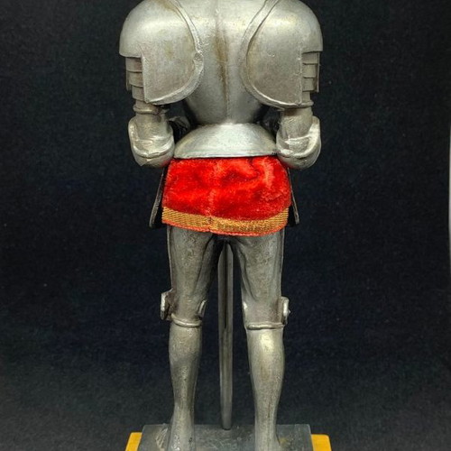 Knight statue used with 16th century Spanish armor, cast metal