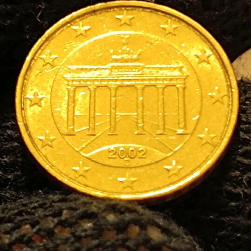 Germany 2002 10 euro cents with error and double strike used
