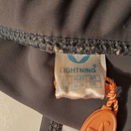 Lightning Bolt men's swim brief gray with burgundy pink details size M L like new