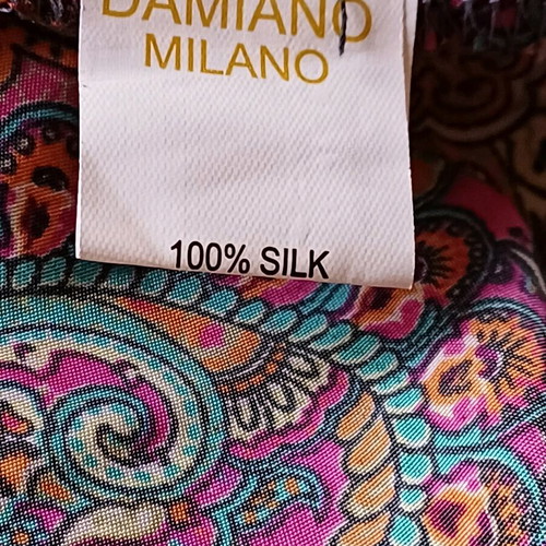 Silk Boho Maxi Dress M Dimond Milano, new, purple paisley