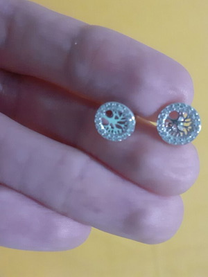 Stud earrings with tree of life new, silver