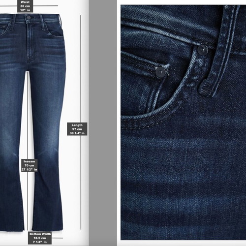 Mother The Insider ankle fray jeans new, dark blue, size 24