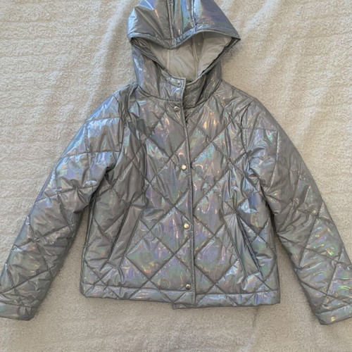 ASOS jacket with holographic effect used, waterproof, silver