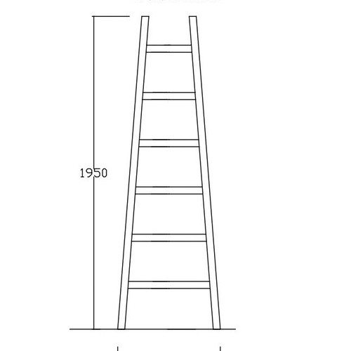 Wooden ladder new 1.95m with 12 steps