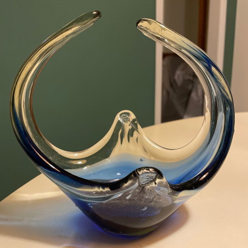 Murano Sommerso Vase 1960 like new, vintage blue