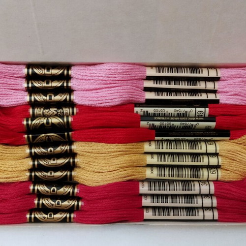 DMC Embroidery Floss Set 60 Pieces New with Fabrics