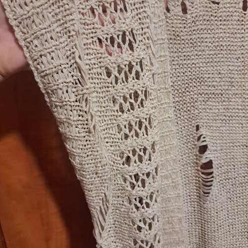 Knitted beach caftan beige, like new, boho style