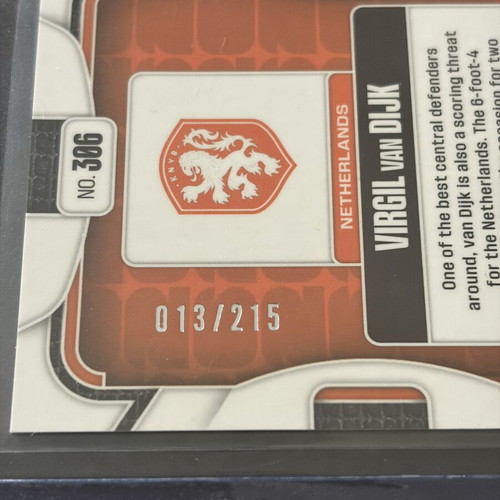 Virgil Van Dijk Orange Pandora collectible card new
