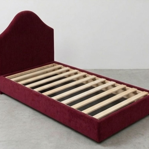 Single bed like new with burgundy velvet upholstery 90x200 cm
