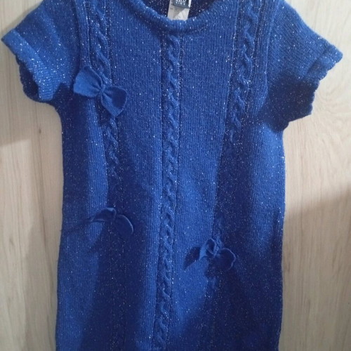 GRD knitted girls dress blue 6 years like new
