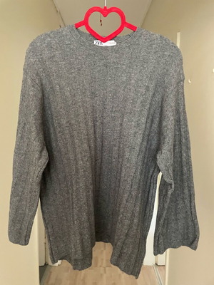 Zara thin oversized sweater S grey used