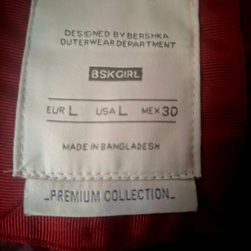 Bershka women's inflatable jacket like new, red, size L