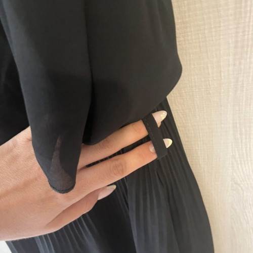 Black Mini Dress like new with ruffles and straps, sizes S-M
