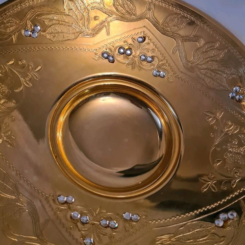 Gilded decorative bowl with crystals BK