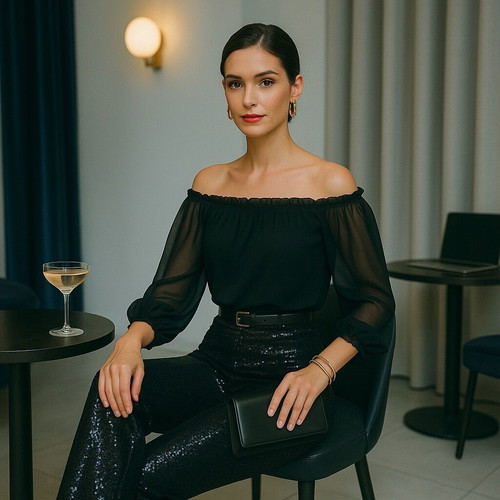 Black Off-Shoulder Zara Blouse like new
