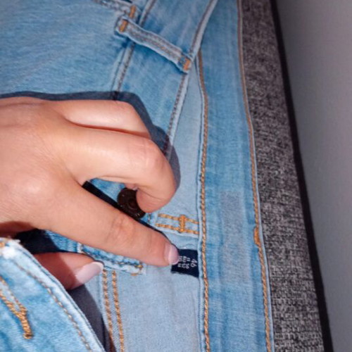 Jeans size 46 turquoise like new, comfortable fit