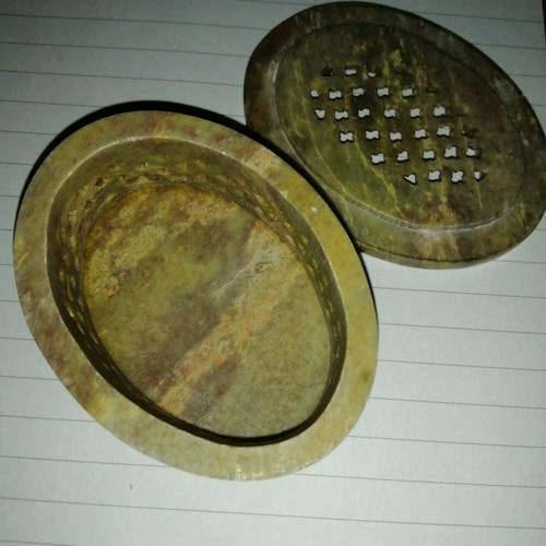 Decorative miniature antique stone container