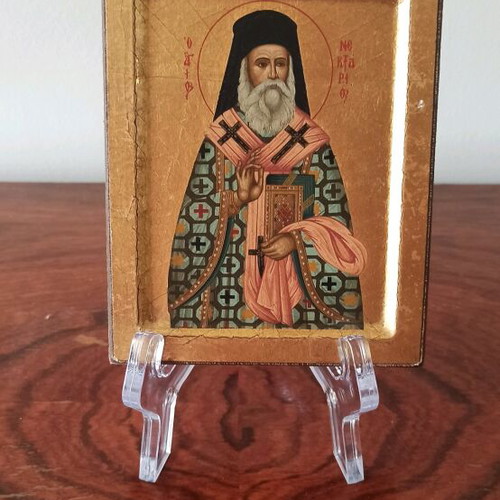 Saint Nektarios icon like new, 13×10 cm