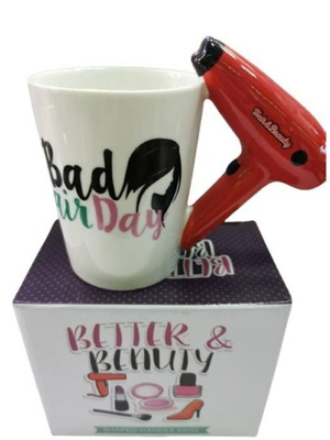 Mug new with hairdryer-shaped handle