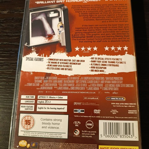 Severance DVD horror movie new with English subtitles