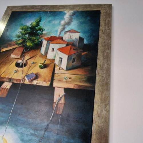 Painting on sapphire canvas like new, signed