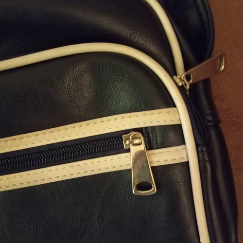 Vintage shoulder bag dark blue with white stripes like new