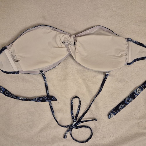 Pepe Jeans bikini top blue floral new, size L