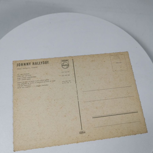 Vintage Johnny Hallyday Philips Records postcard used