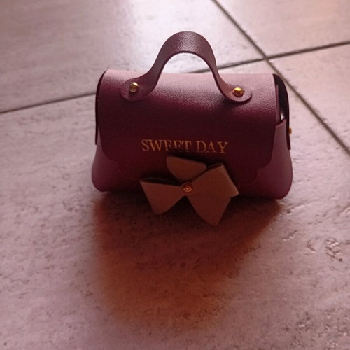 Gift bag new with bow and clasp red wine color