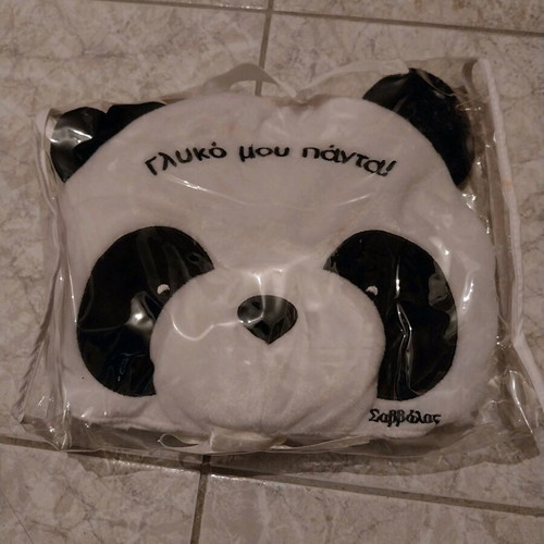 Cloth book "My Sweet Panda" with protective cover, Greek