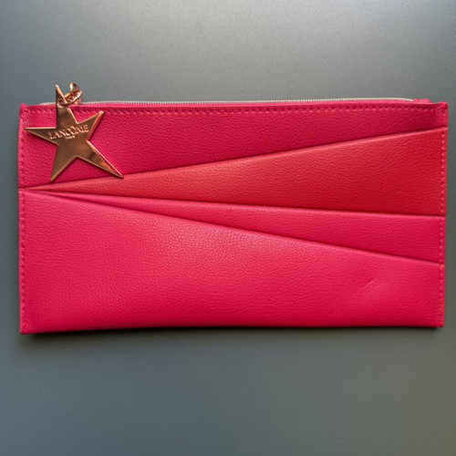 Lancôme toiletry bag like new, fuchsia with pink-gold star charm