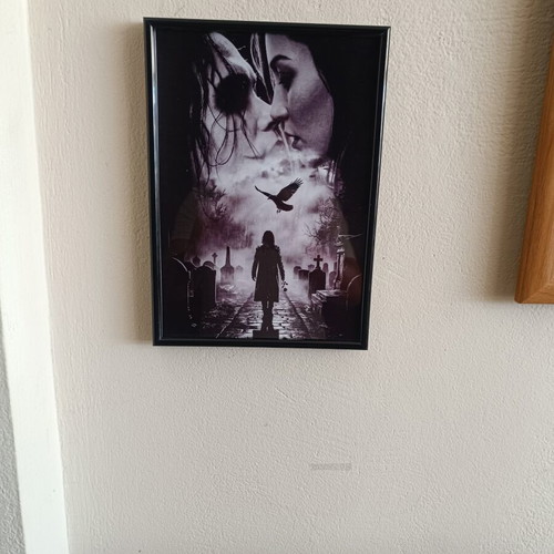 The Crow Decorative Frame like new with gothic style and black border