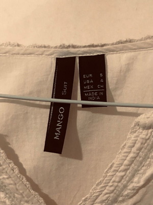 Mango cotton tunic dress white size S new with romantic embroidery