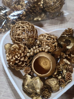 Decorative dried potpourri like new, golden color