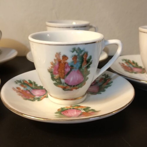 Porcelain coffee set, pack of six, new