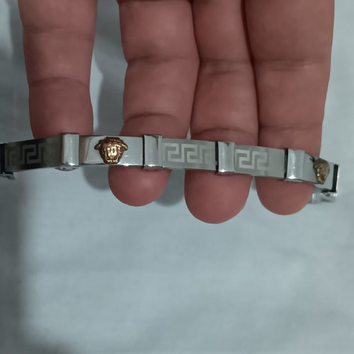 Steel bracelet with Meander and Medusa design Versage, like new